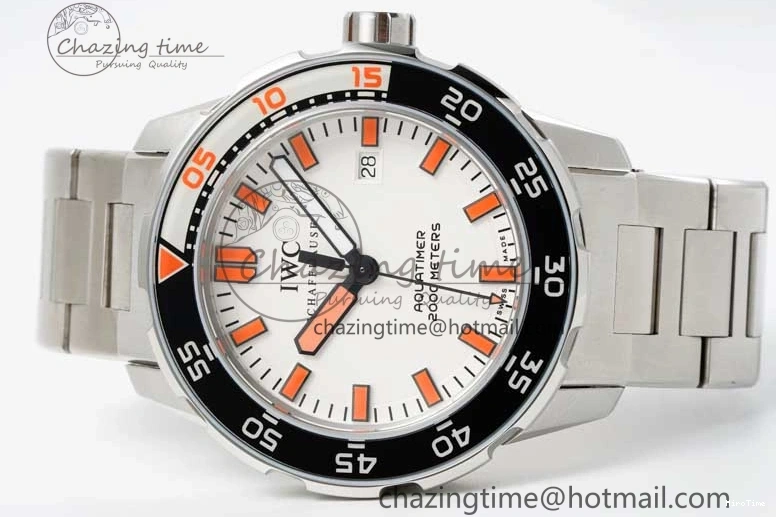 MIROTIME 0115 BestValue Aquatimer Automatic SS RSF 1:1 Best Edition White Orange Dial on SS Bracelet A 7072